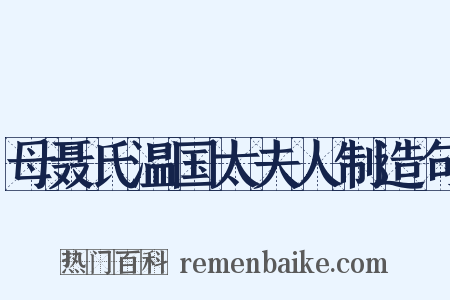 母聂氏温国太夫人制造句是什么意思的图片